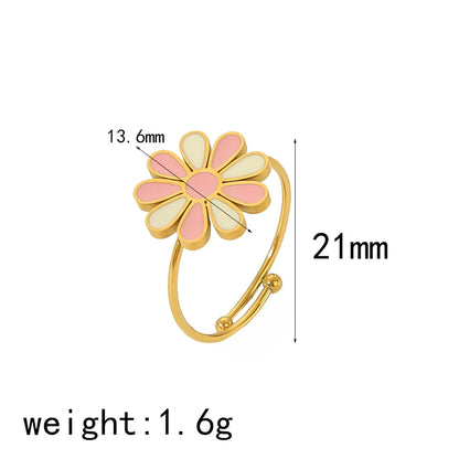 IG Style Cute Classic Style Heart Shape Butterfly Fish 304 Stainless Steel 18K Gold Plated Open Rings In Bulk