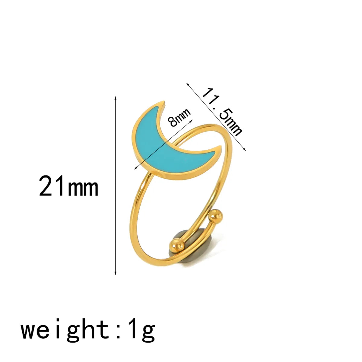 IG Style Cute Classic Style Moon Heart Shape Flower 304 Stainless Steel 18K Gold Plated Open Rings In Bulk