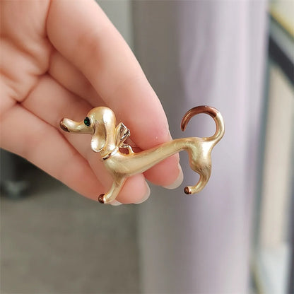 Ig Style Cute Dog Alloy Enamel Plating Inlay Zircon Unisex Brooches