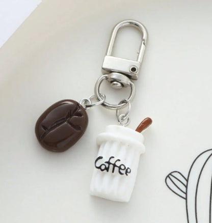 IG Style Cute Modern Style Coffee Cup Coffee Beans Letter Alloy Asymmetrical Bag Pendant Keychain