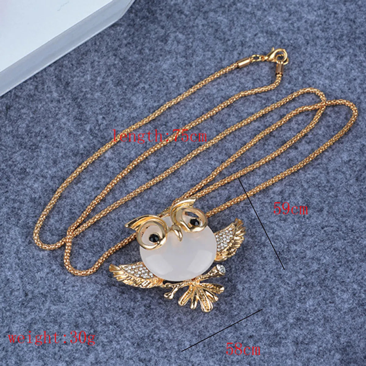 Ig Style Cute Owl Alloy Copper Inlay Opal Zircon Women's Sweater Chain