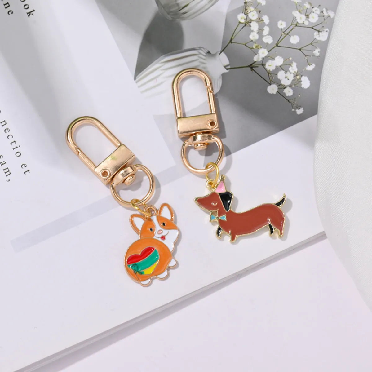 IG Style Cute Simple Style Dog Alloy Enamel Bag Pendant Keychain