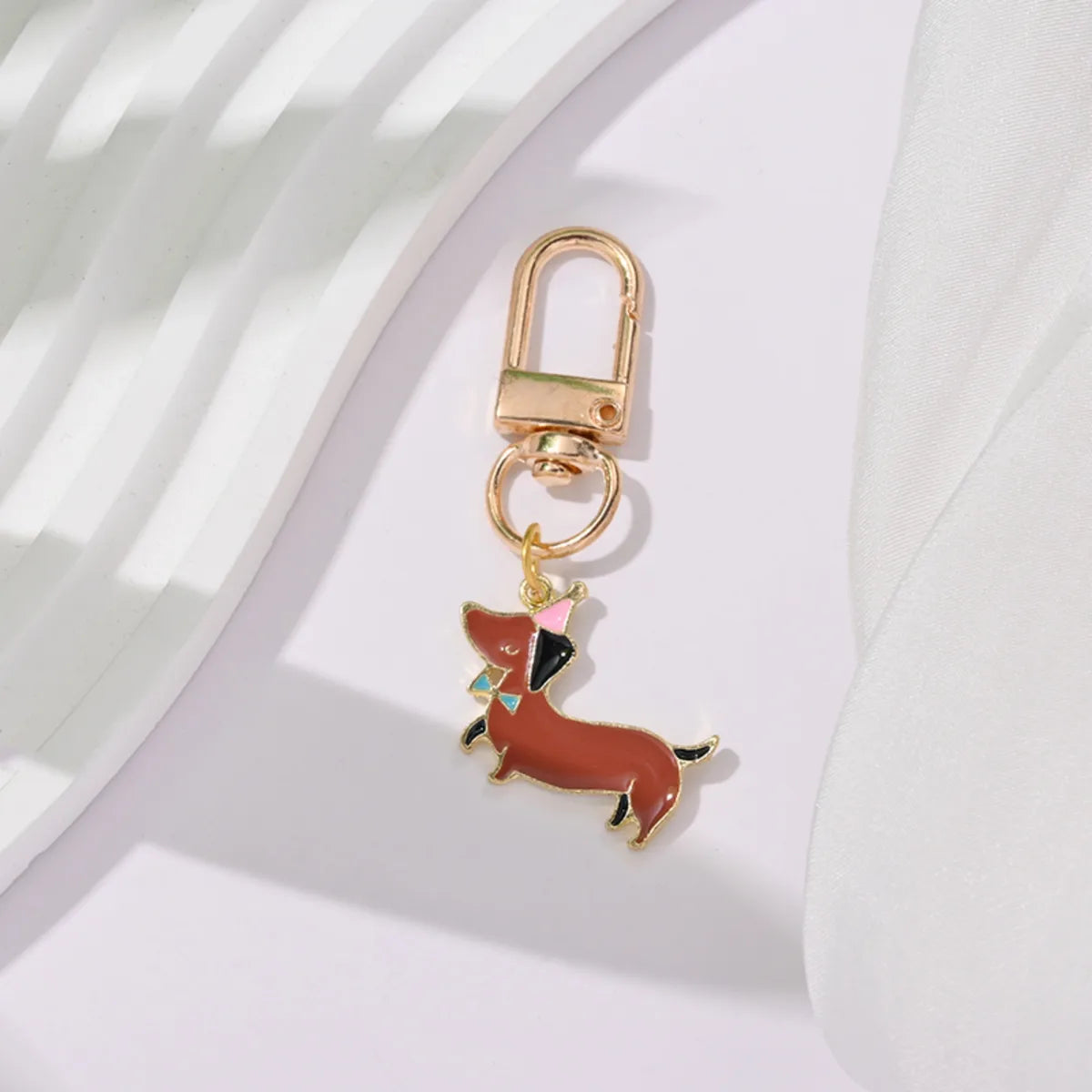 IG Style Cute Simple Style Dog Alloy Enamel Bag Pendant Keychain