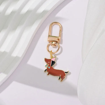 IG Style Cute Simple Style Dog Alloy Enamel Bag Pendant Keychain