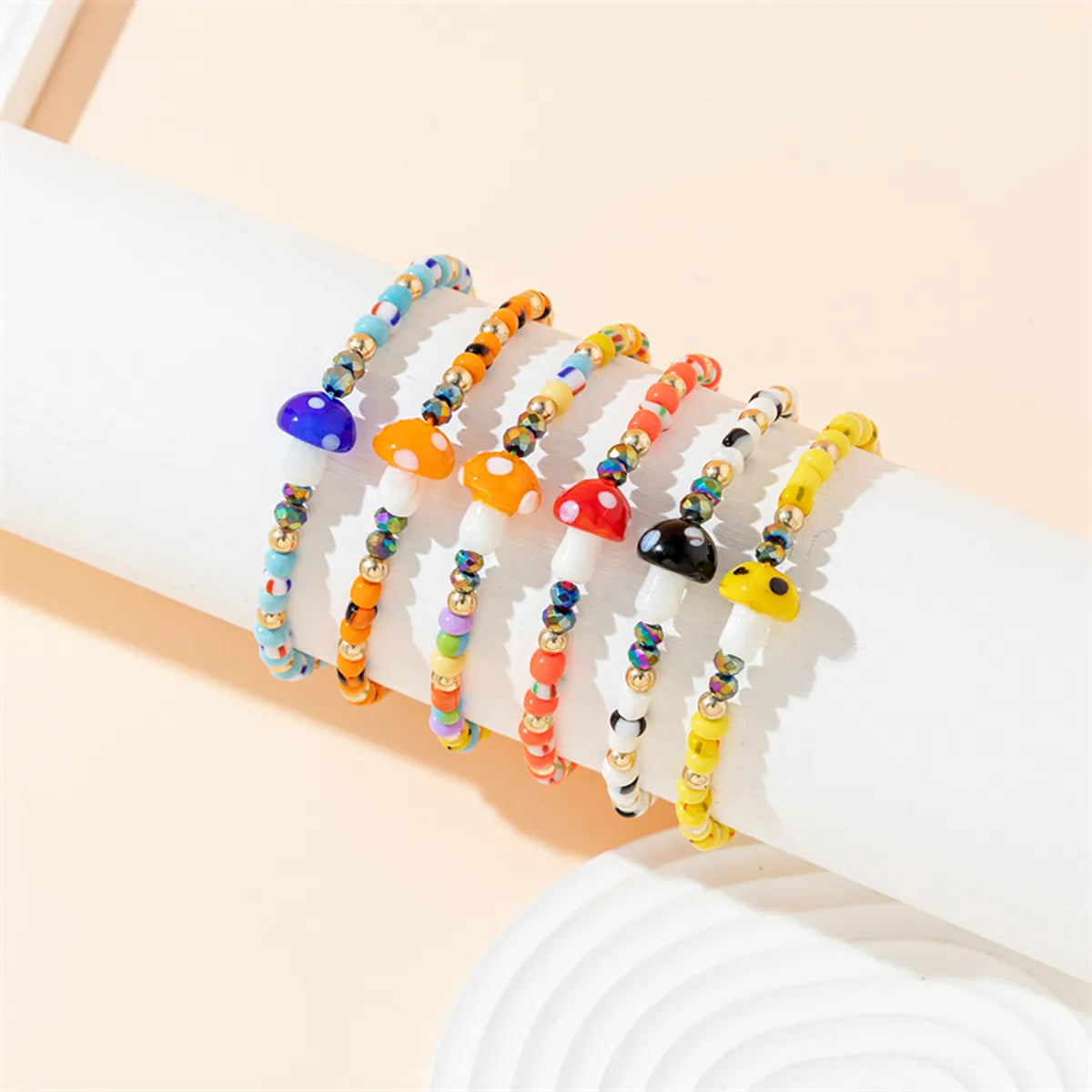 IG Style Cute Simple Style Mushroom Glass Unisex Drawstring Bracelets