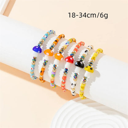 IG Style Cute Simple Style Mushroom Glass Unisex Drawstring Bracelets