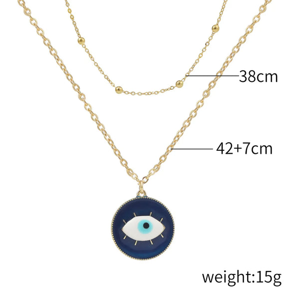 IG Style Devil'S Eye Alloy Plating Women'S Three Layer Necklace Double Layer Necklaces