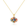 Ig Style Devil's Eye Brass Enamel Plating Inlay Zircon 18k Gold Plated Pendant Necklace