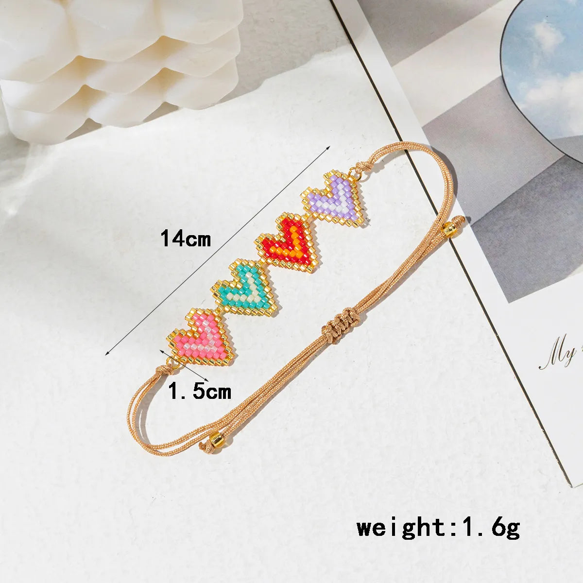 Ig Style Devil's Eye Heart Shape Arrow Glass Rope Knitting Women's Drawstring Bracelets