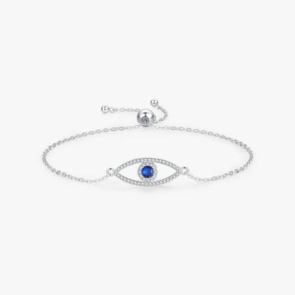 Ig Style Elegant Devil'S Eye Sterling Silver Plating Inlay Zircon Rhodium Plated Bracelets