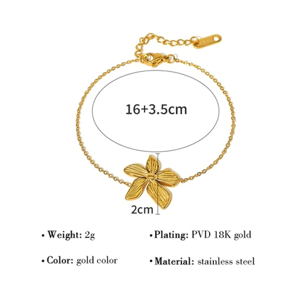 Ig Style Elegant Flower Stainless Steel Titanium Steel Plating Inlay Zircon 18k Gold Plated Rings Bracelets Earrings