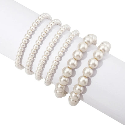 IG Style Elegant French Style Round Imitation Pearl Wholesale Bracelets