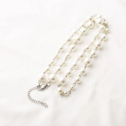 IG Style Elegant Geometric 304 Stainless Steel Imitation Pearl Beaded Women's Necklace