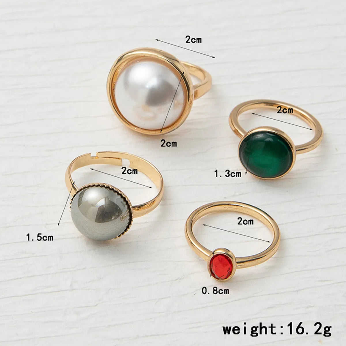 Ig Style Elegant Geometric Alloy Stone Plating Inlay Artificial Gemstones Gold Plated Women's Rings