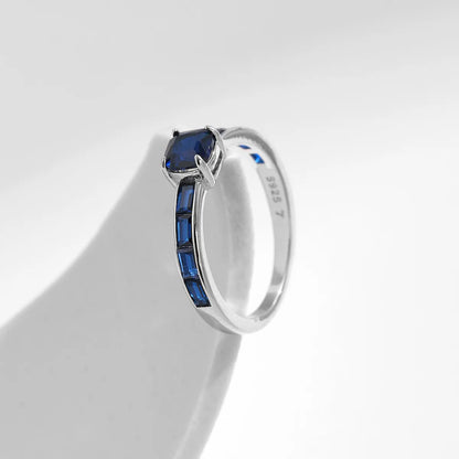 Ig Style Elegant Geometric Square Sterling Silver Plating Inlay Zircon 18k Gold Plated Rhodium Plated Rings