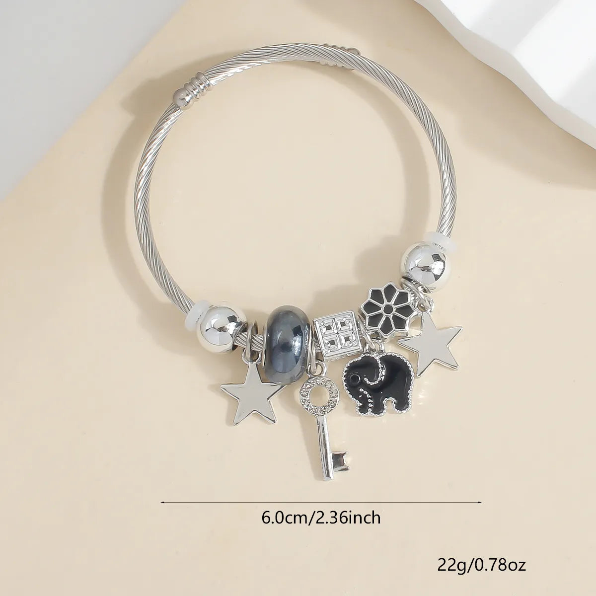 IG Style Elegant Korean Style Star Moon Butterfly 304 Stainless Steel Zircon Bangle In Bulk