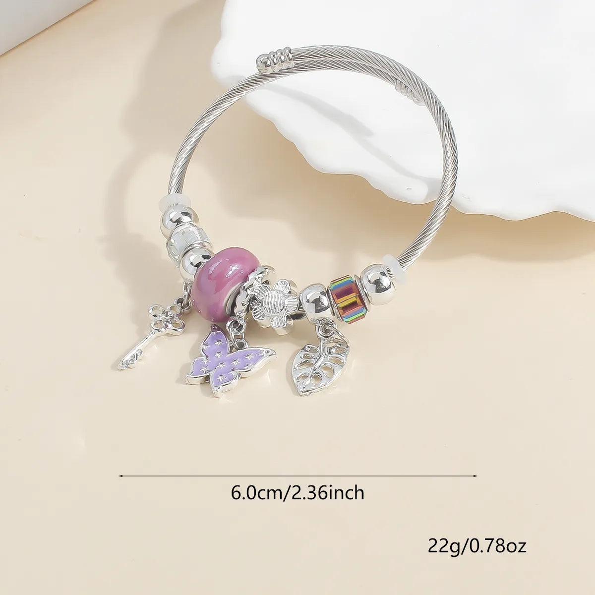 IG Style Elegant Korean Style Star Moon Butterfly 304 Stainless Steel Zircon Bangle In Bulk