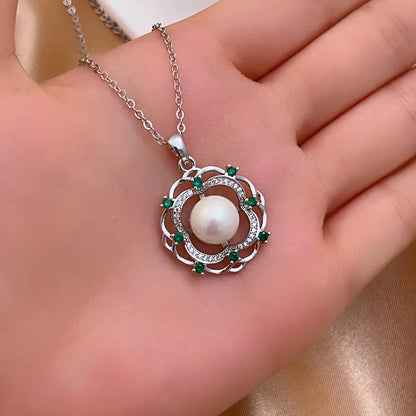 Ig Style Elegant Original Design Water Droplets Copper Plating Inlay Pearl Zircon White Gold Plated Gold Plated Pendant Necklace