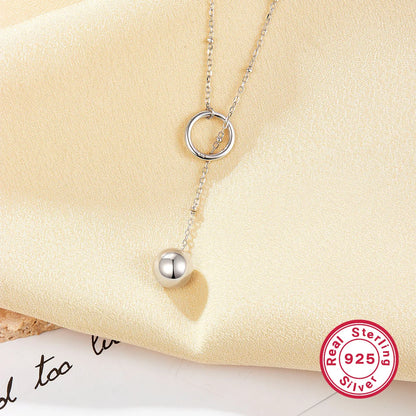 Ig Style Elegant Round Sterling Silver Plating White Gold Plated Pendant Necklace