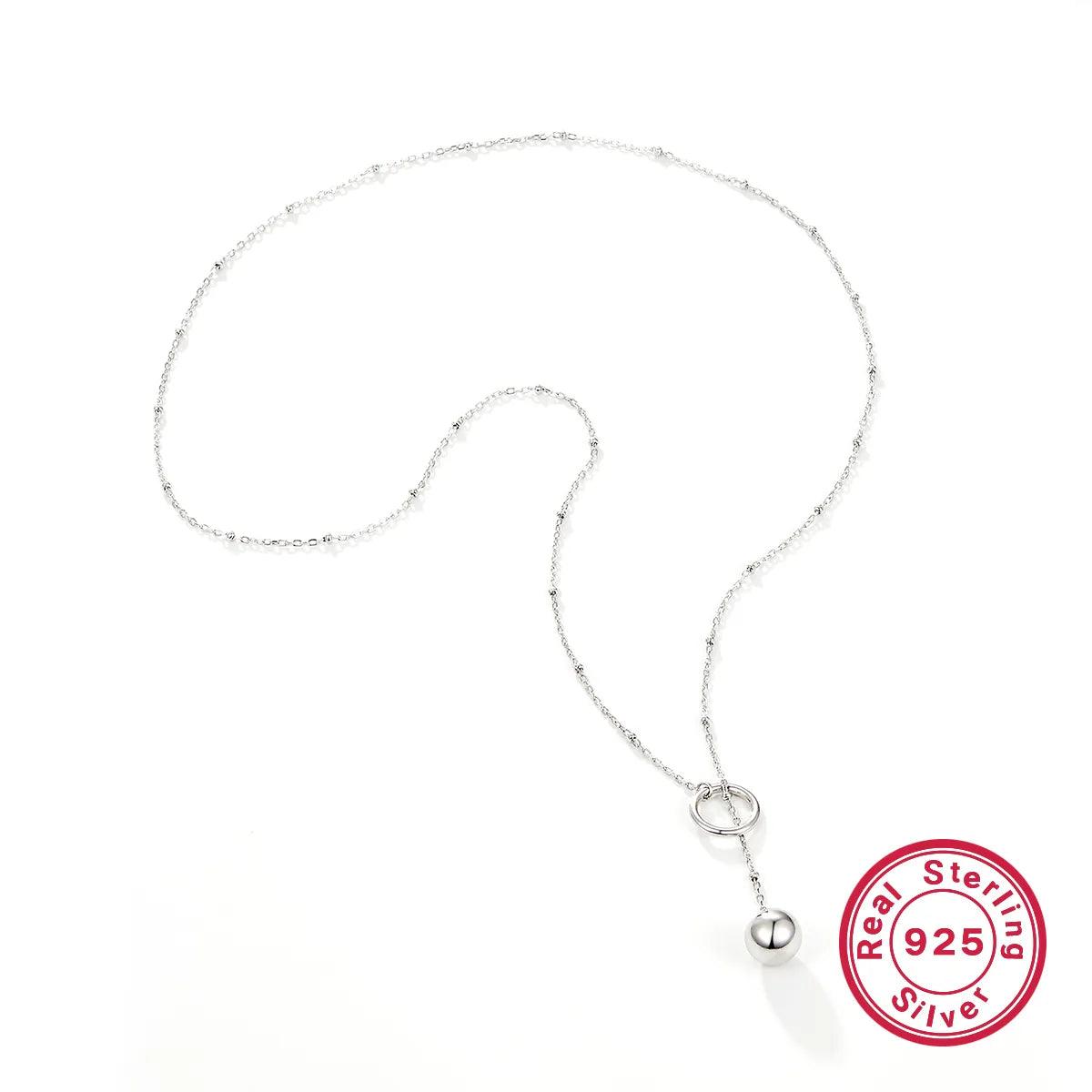 Ig Style Elegant Round Sterling Silver Plating White Gold Plated Pendant Necklace