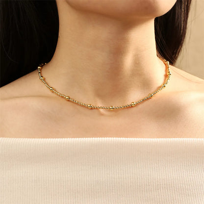 Ig Style Elegant Simple Style Geometric Freshwater Pearl Copper Beaded Plating 18k Gold Plated Necklace