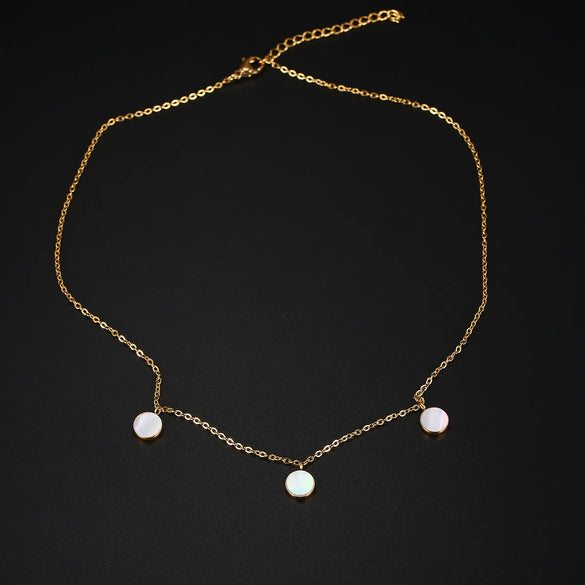 304 Stainless Steel 18K Gold Plated IG Style Elegant Simple Style Polishing Plating Round Necklace