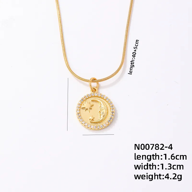 304 Stainless Steel Copper K Gold Plated IG Style Elegant Simple Style Plating Inlay Square Zircon Necklace