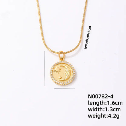 304 Stainless Steel Copper K Gold Plated IG Style Elegant Simple Style Plating Inlay Square Zircon Necklace