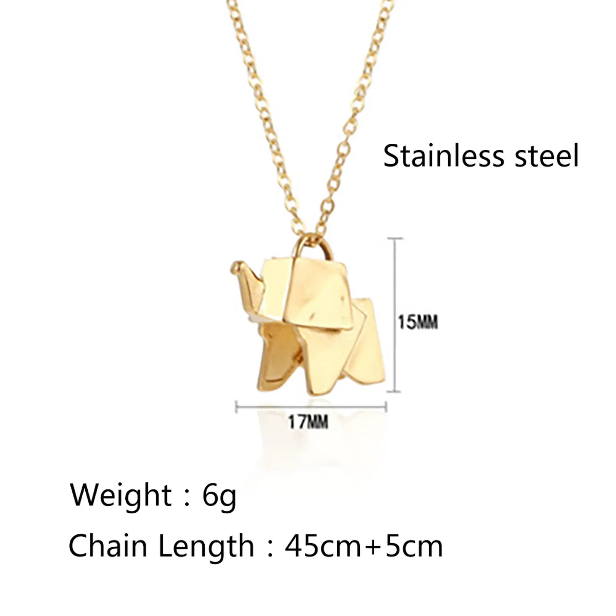 Ig Style Elephant Titanium Steel Pendant Necklace