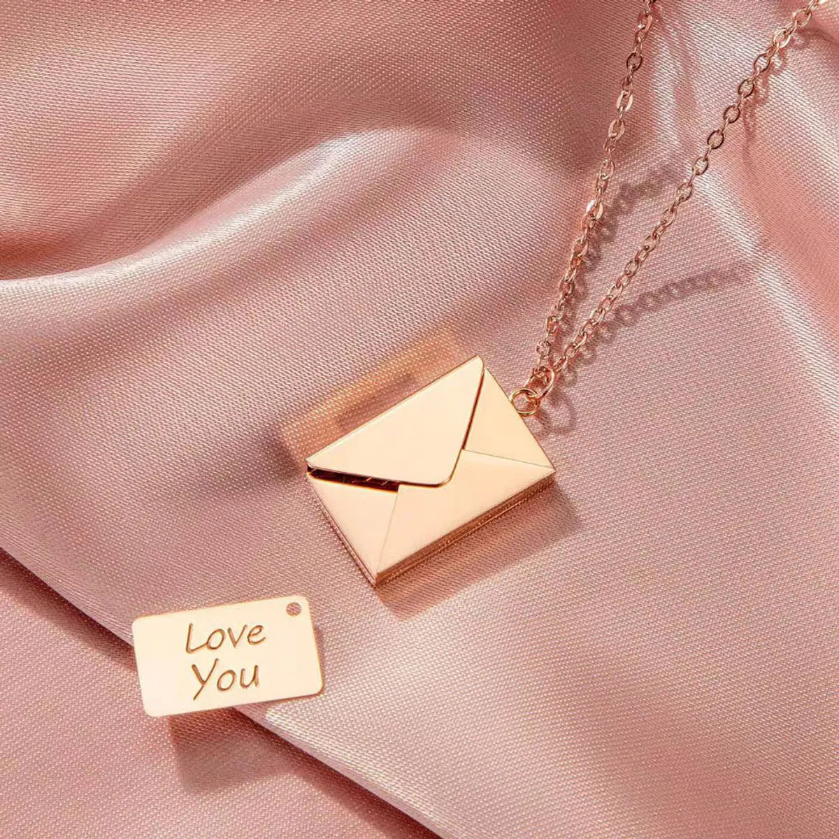 Ig Style Envelope Stainless Steel Plating 18k Gold Plated Pendant Necklace