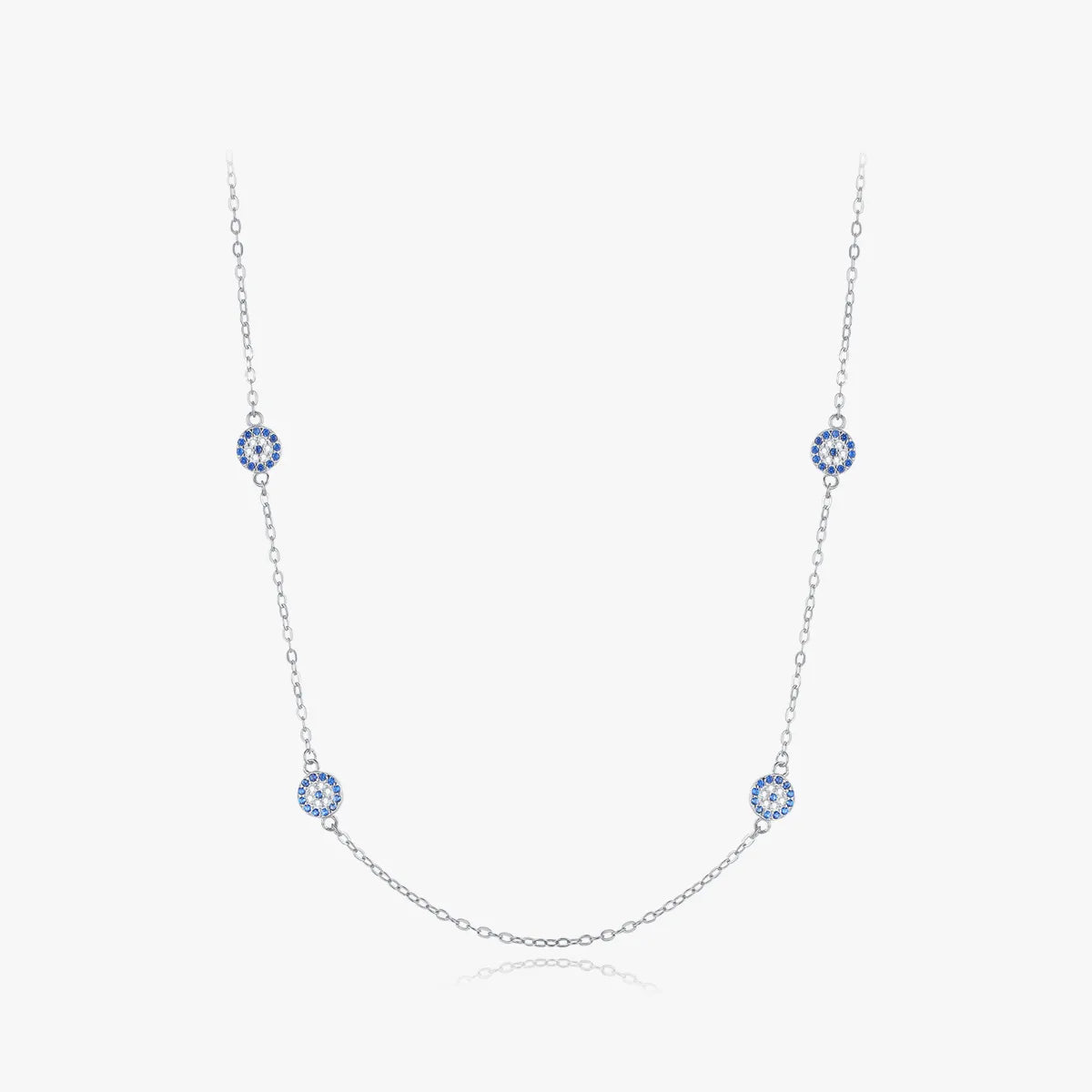 Ig Style Ethnic Style Devil's Eye Sterling Silver Plating Inlay Zircon Rhodium Plated Necklace