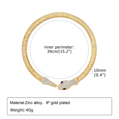 IG Style Exaggerated Classic Style Animal Snake 18K Gold Plated Zircon Alloy Wholesale Choker