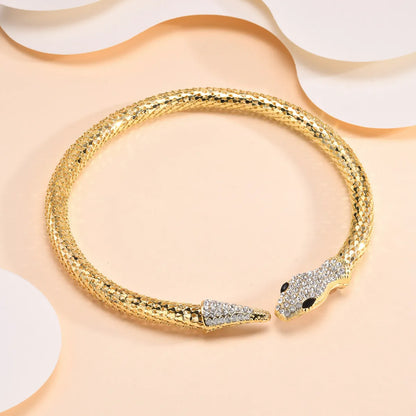 IG Style Exaggerated Classic Style Animal Snake 18K Gold Plated Zircon Alloy Wholesale Choker