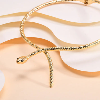 IG Style Exaggerated Classic Style Animal Snake 18K Gold Plated Zircon Alloy Wholesale Choker