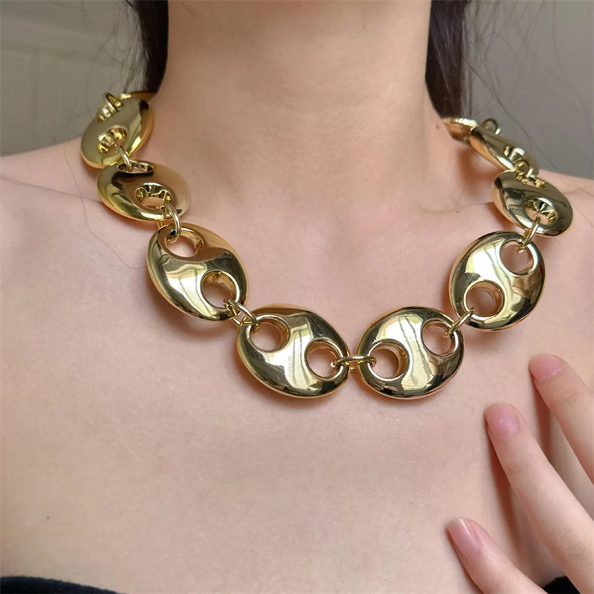 IG Style Exaggerated Geometric CCB Gold Plated Silver Plated Women'S Necklace Choker