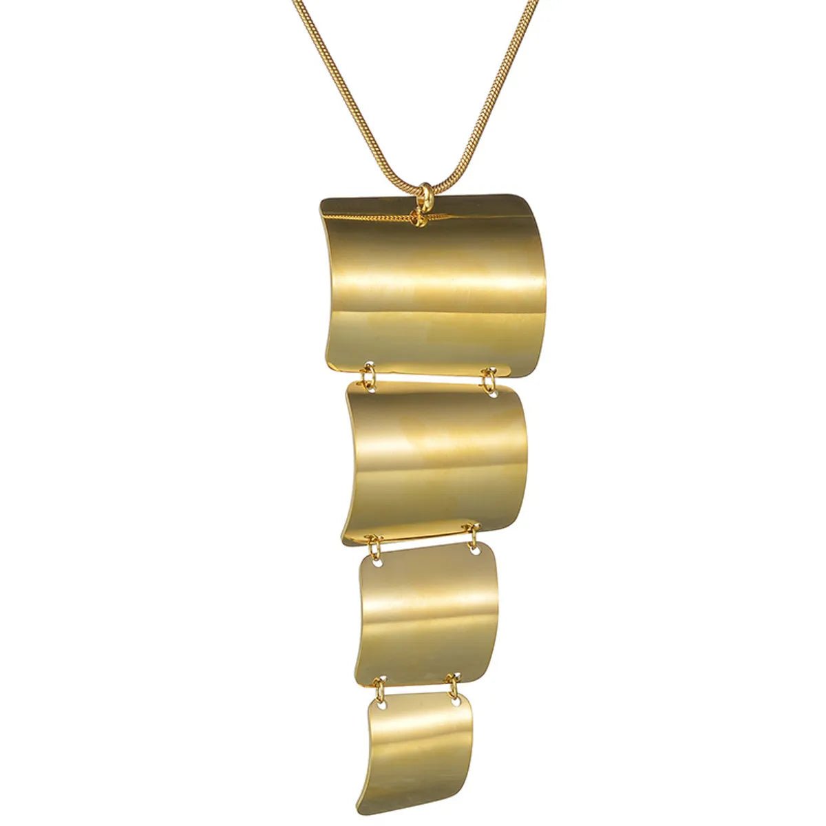 Ig Style Exaggerated Geometric Stainless Steel Polishing Plating 18k Gold Plated Sweater Chain