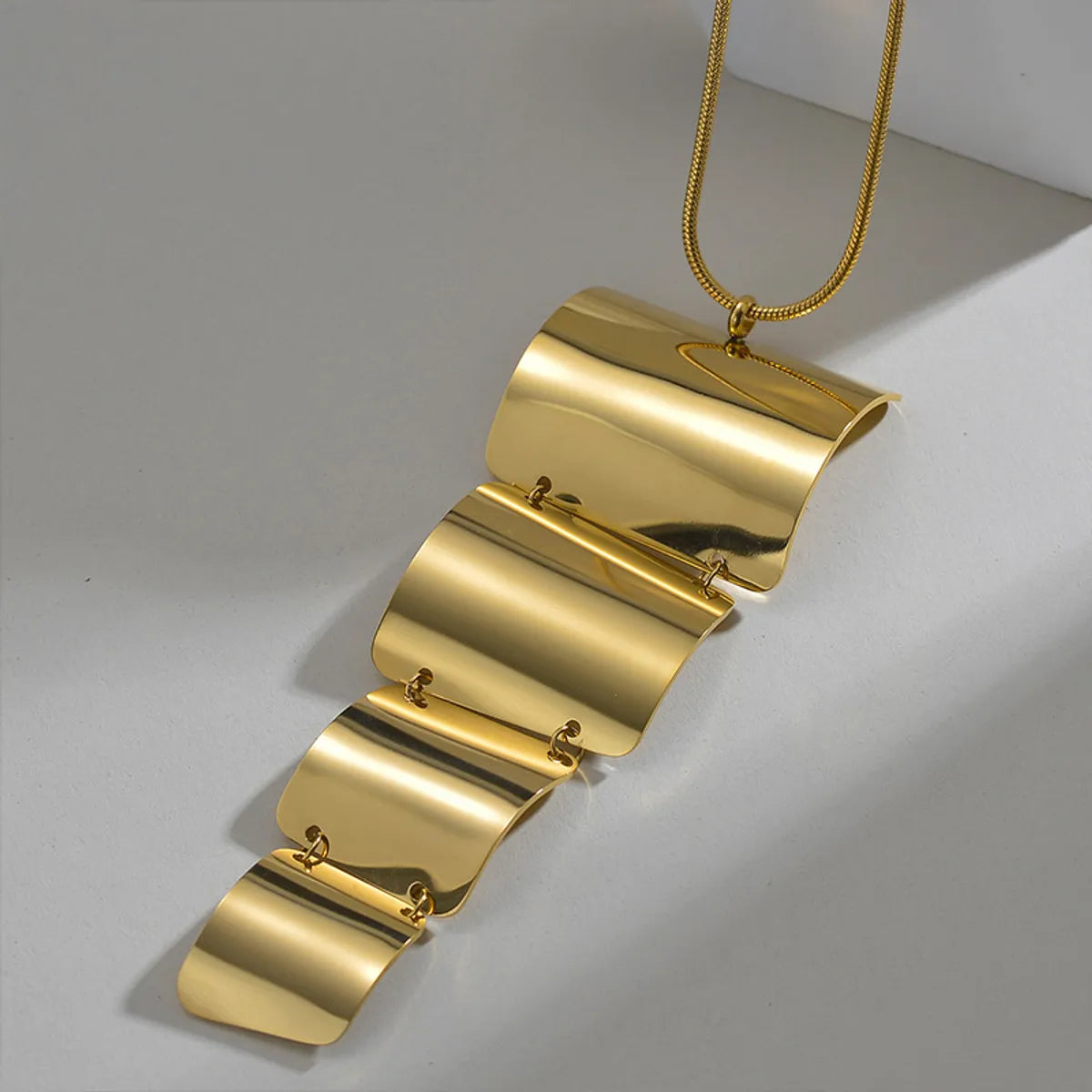 Ig Style Exaggerated Geometric Stainless Steel Polishing Plating 18k Gold Plated Sweater Chain