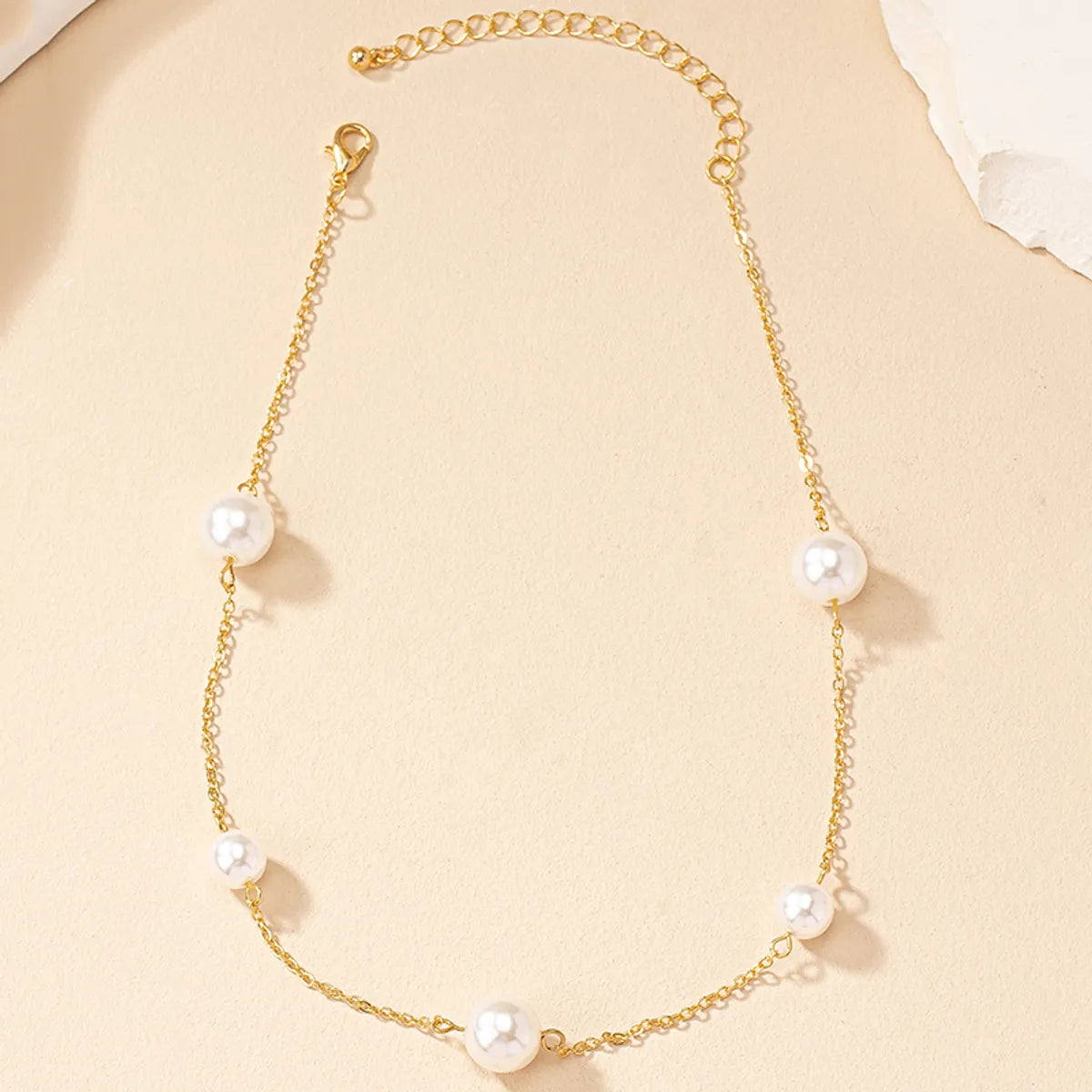 Ig Style French Style Commute Round Pearl Alloy Women's Necklace