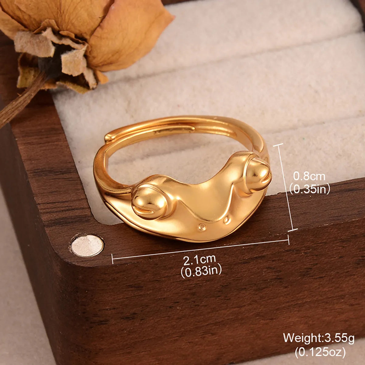 IG Style French Style Geometric Animal Oval Alloy Copper Enamel Hollow Out Inlay Tiger Eye Zircon Women'S Adjustable Ring Open Rings