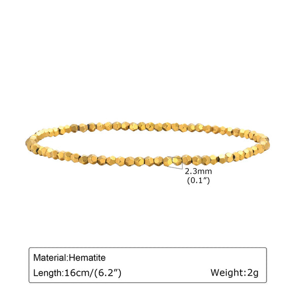 IG Style Geometric 18K Gold Plated Rope Haematite Wholesale Bracelets Drawstring Bracelets
