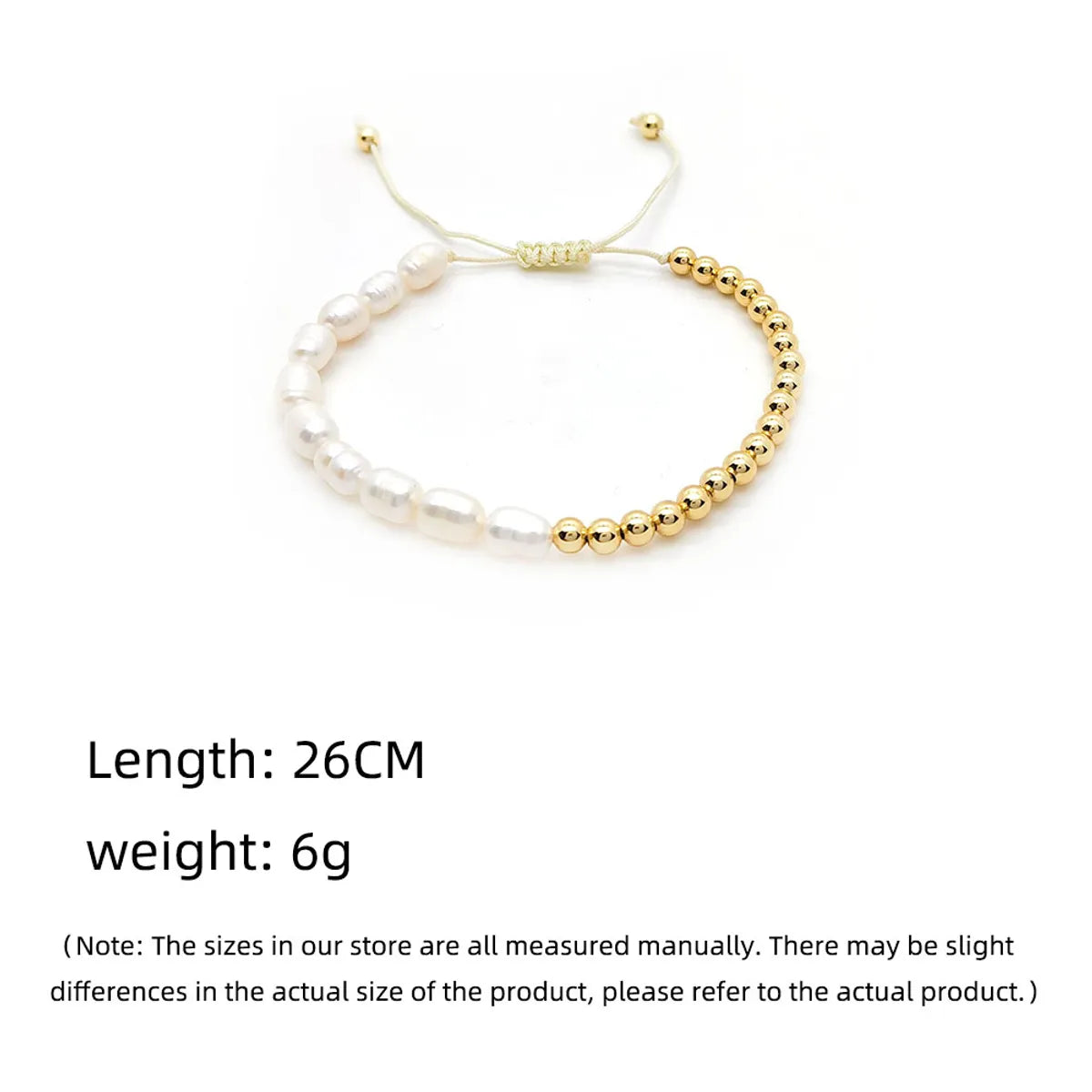 IG Style Geometric Freshwater Pearl Soft Clay Copper Beaded Knitting Unisex Drawstring Bracelets