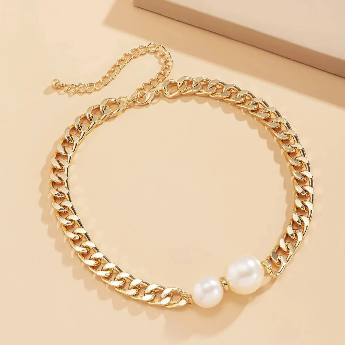 IG Style Geometric Imitation Pearl Alloy Wholesale Necklace