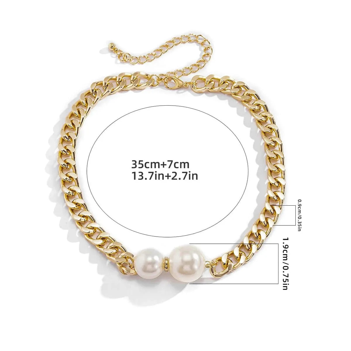 IG Style Geometric Imitation Pearl Alloy Wholesale Necklace