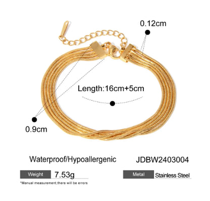 IG Style Geometric Solid Color 304 Stainless Steel 18K Gold Plated Bracelets In Bulk