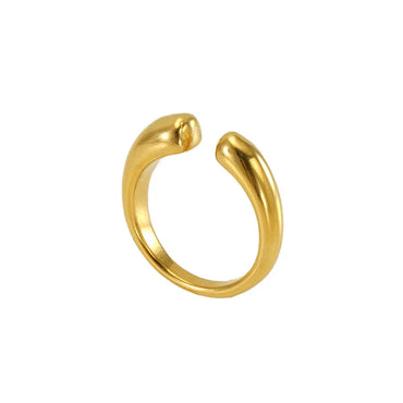 Ig Style Geometric Stainless Steel Plating 18k Gold Plated Open Ring