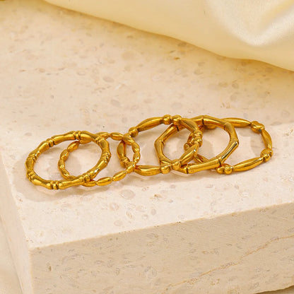 Ig Style Geometric Stainless Steel Plating 18k Gold Plated Rings