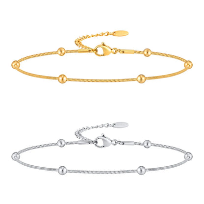 Ig Style Geometric Stainless Steel 18k Gold Plated Women's Anklet