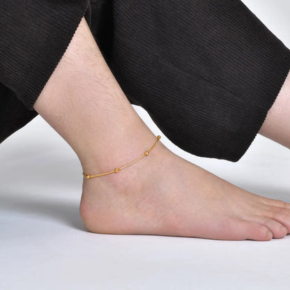 Ig Style Geometric Stainless Steel 18k Gold Plated Women's Anklet