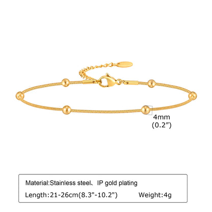 Ig Style Geometric Stainless Steel 18k Gold Plated Women's Anklet