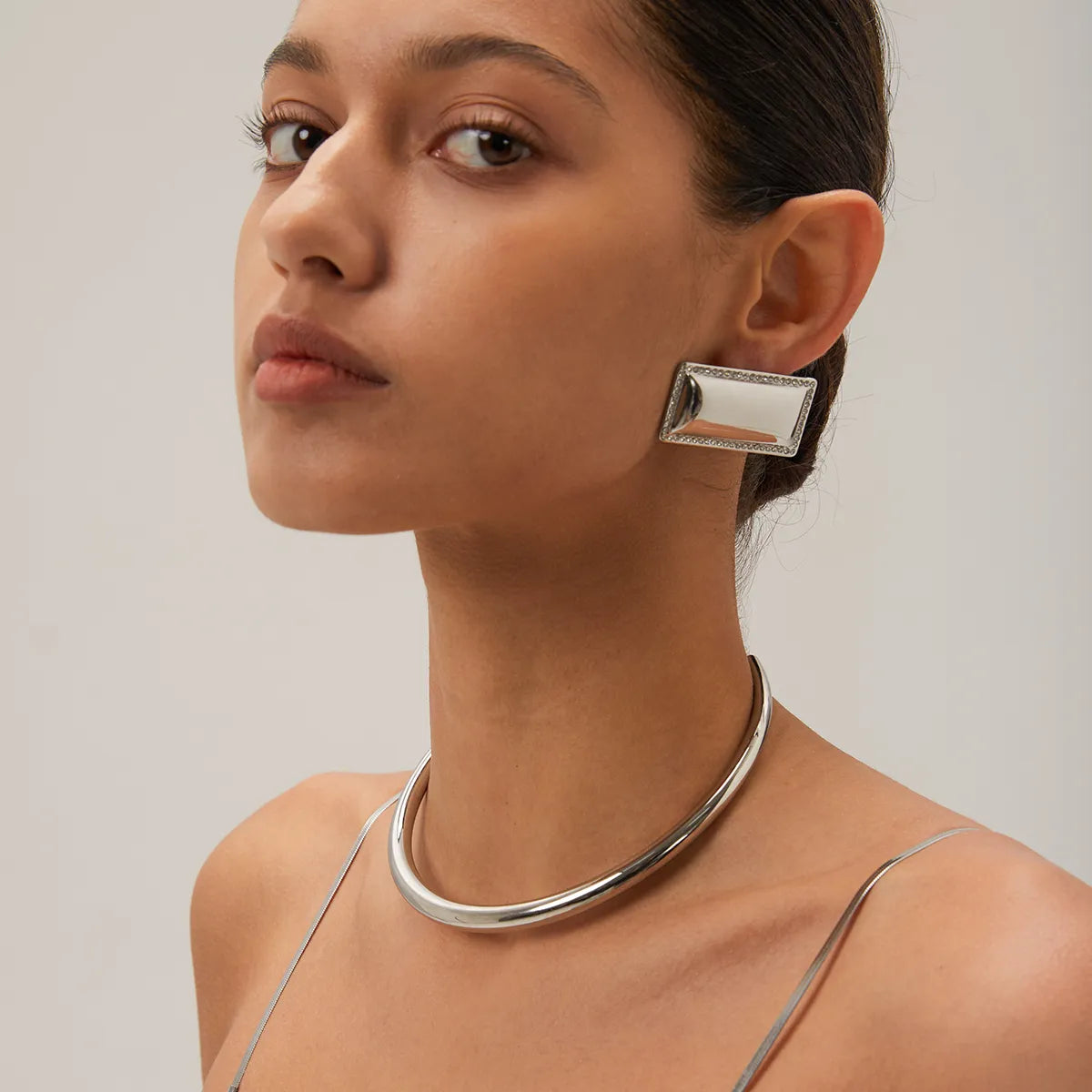 Ig Style Geometric Stainless Steel Choker